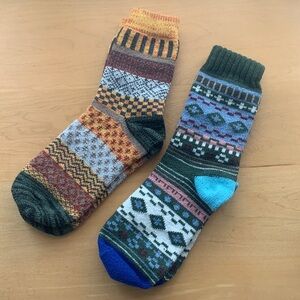 Women's Fair Isle Cozy Knit Socks Warm Winter Boot or Birkenstock Socks